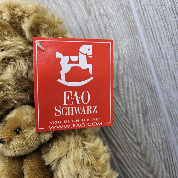 Vintage FAO Schwarz Teddy Bear Jointed Fifth Avenue Baby Tag Tan 20" Plush - Picture 3 of 12